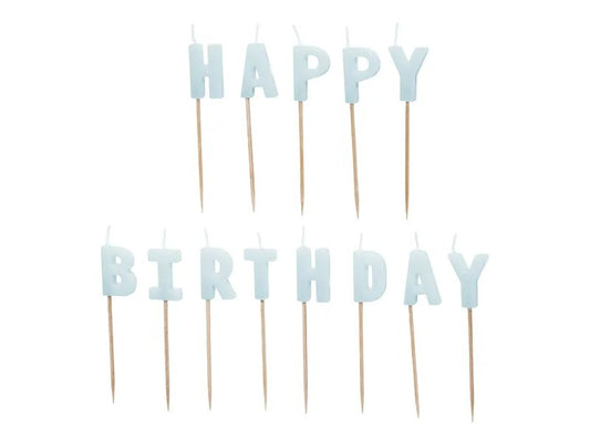Γαλάζια Κεράκια Happy Birthday(13τμχ)