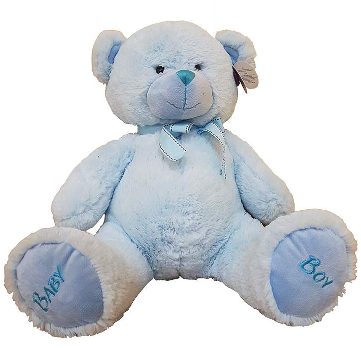 Γαλάζιο λούτρινο Αρκουδάκι baby boy 40cm