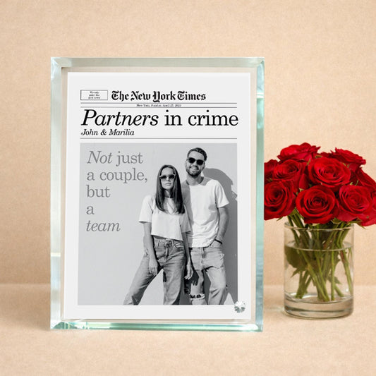 Γυάλινη κορνίζα  με εφέ καθρέπτη Partners in Crime