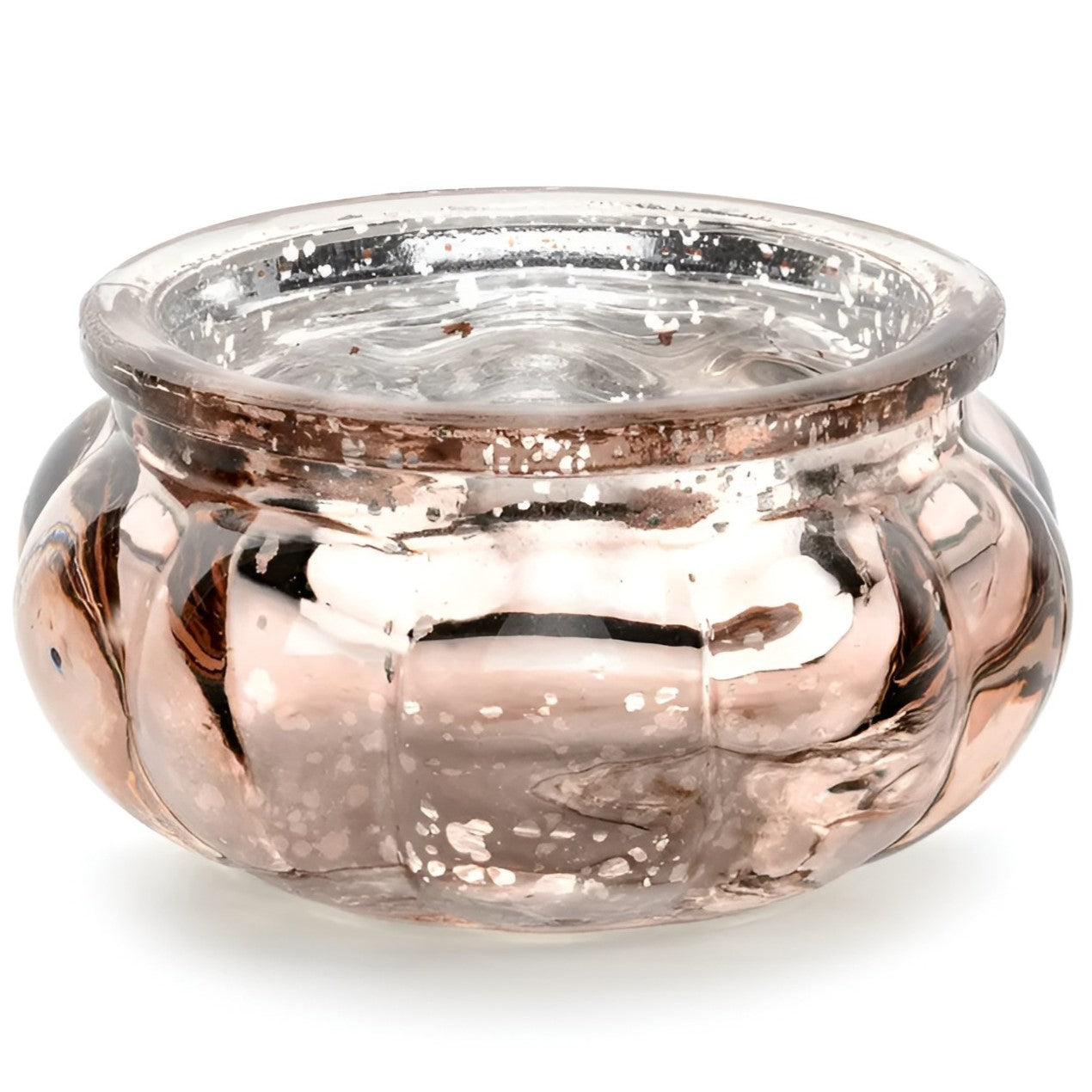 Γυάλινο Κηροπήγιο Rosegold στρογγυλό