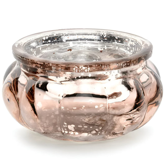 Γυάλινο Κηροπήγιο Rosegold στρογγυλό