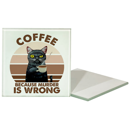 Γυάλινο σουβέρ - Coffee or Murder