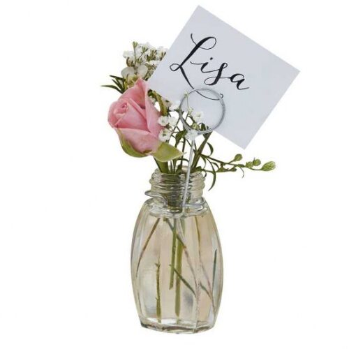 Γυάλινο βάζο με καρτελάκια για αρίθμηση Τραπεζιών (4 τεμ)