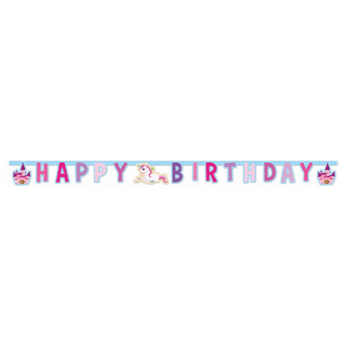 Γιρλάντα "Happy Birthday" Μονόκερος και Κάστρο 1,85m