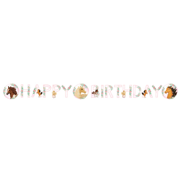 Γιρλάντα Happy Birthday Άλογο Φλοράλ