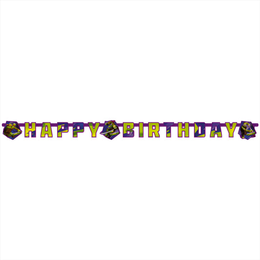 Γιρλάντα Happy Birthday - Χελωνονιντζάκια (180 x 15 cm)