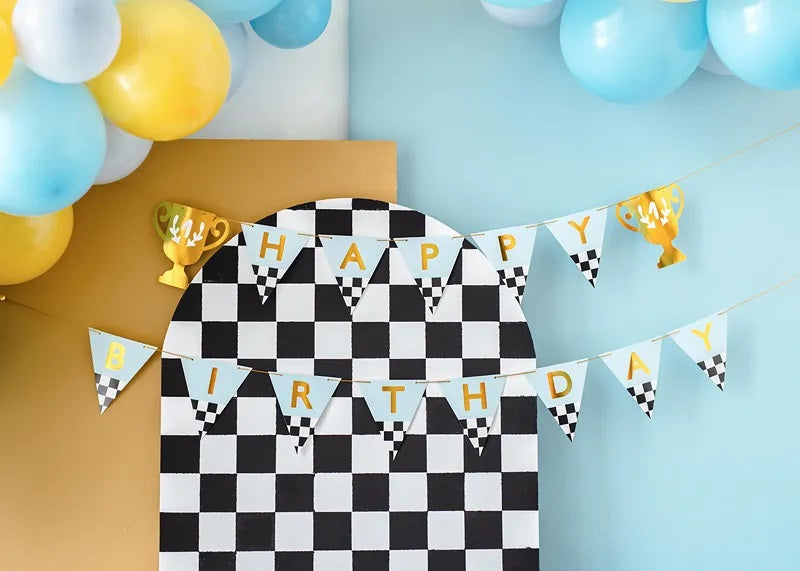 Γιρλάντα Happy Birthday καρό Τρόπαιο 2,5m