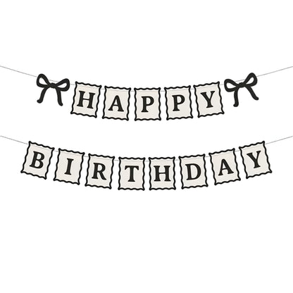 Γιρλάντα Happy Birthday - Μαύροι Φιόγκοι (1m)