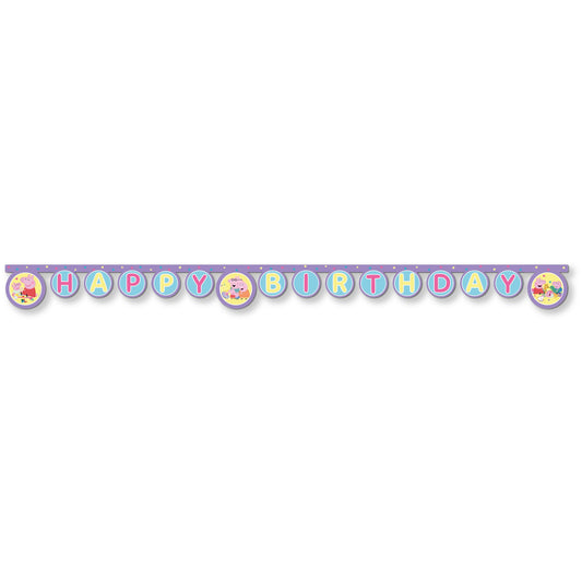 Γιρλάντα Happy Birthday - Πέππα Γουρουνάκι & Baby Evie (200cm)