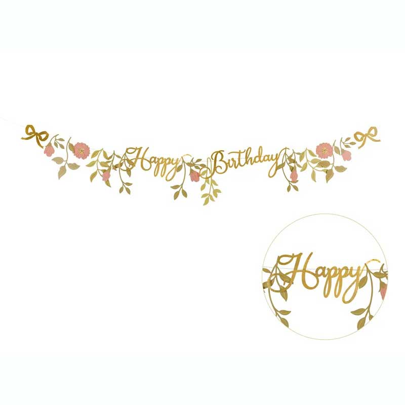 Γιρλάντα Happy Birthday Με Λουλούδια 130 εκ