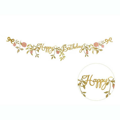 Γιρλάντα Happy Birthday Με Λουλούδια 130 εκ