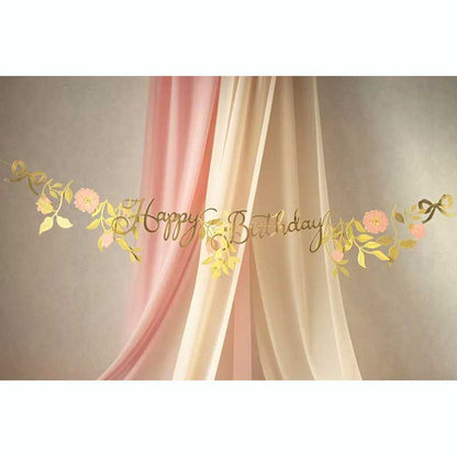 Γιρλάντα Happy Birthday Με Λουλούδια 130 εκ
