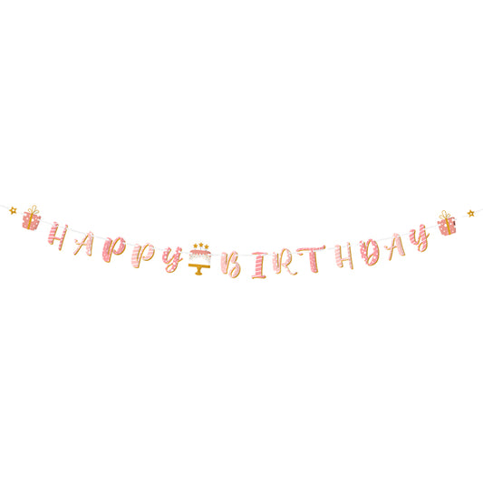 Γιρλάντα Happy Birthday Rose Confetti 3m