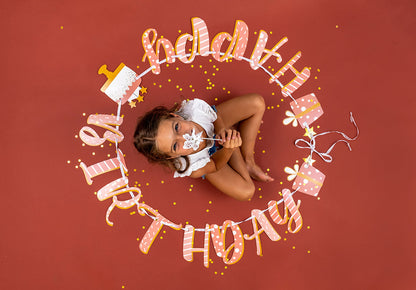 Γιρλάντα Happy Birthday Rose Confetti 3m