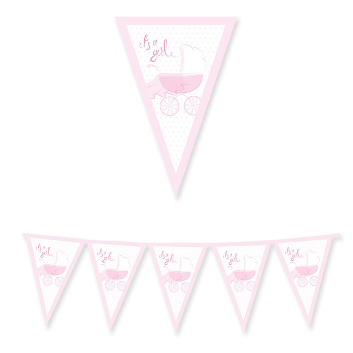 Τριγωνικά Σημαιάκια - It's A Girl (3m)