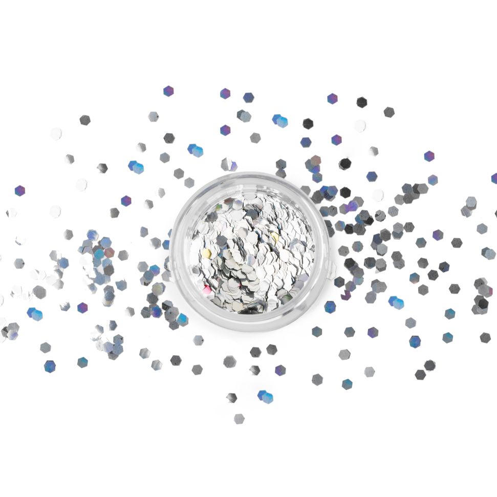 Γκλίτερ Προσώπου - Ασημί holographic (16 g)