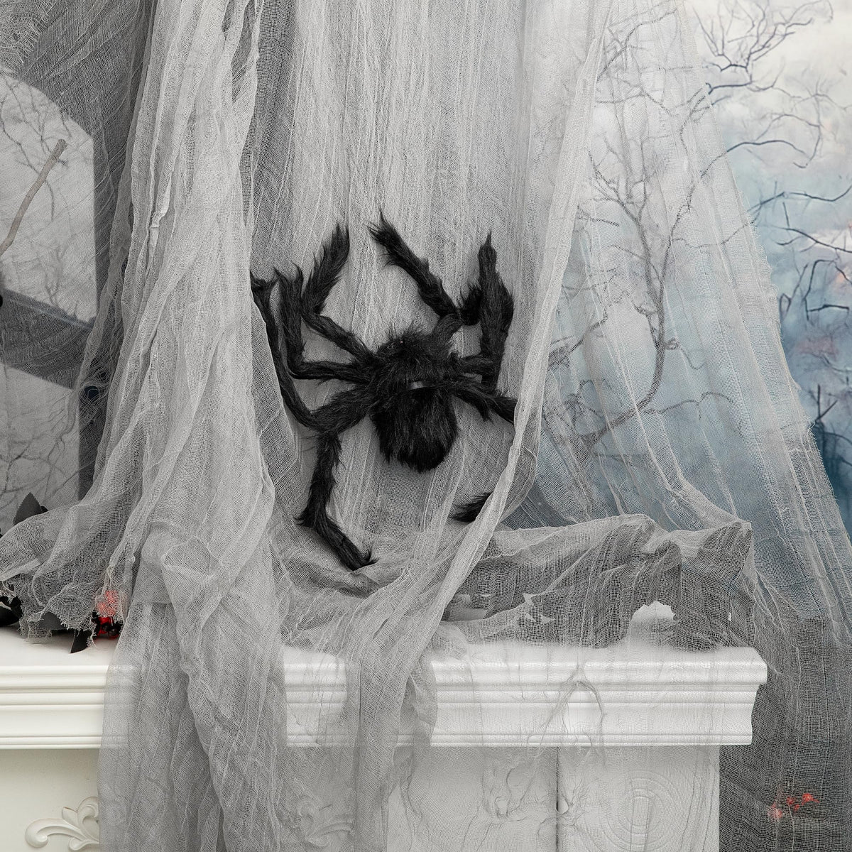 Γκρι Διακοσμητικό Ύφασμα Halloween (76 x 183 cm)
