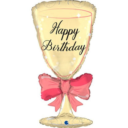29" Μπαλόνι Ποτήρι Σαμπάνιας ''Happy Birthday''