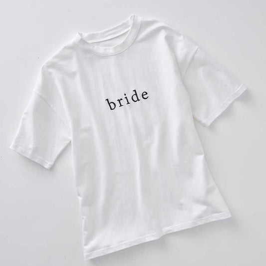 Λευκό T-shirt με κεντημένη τη λέξη bride / M size