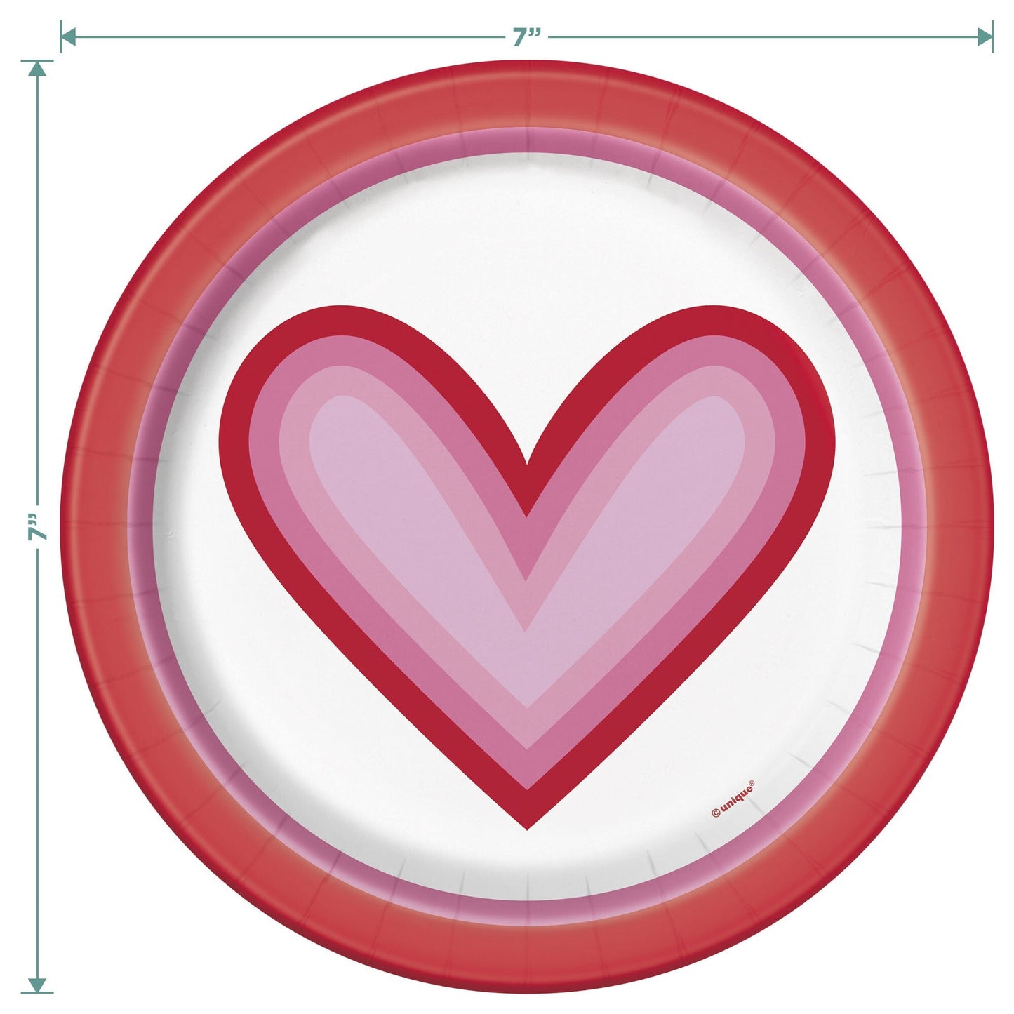 Πιάτα Χάρτινα Γλυκού Retro Valentine Hearts / 8 τμχ