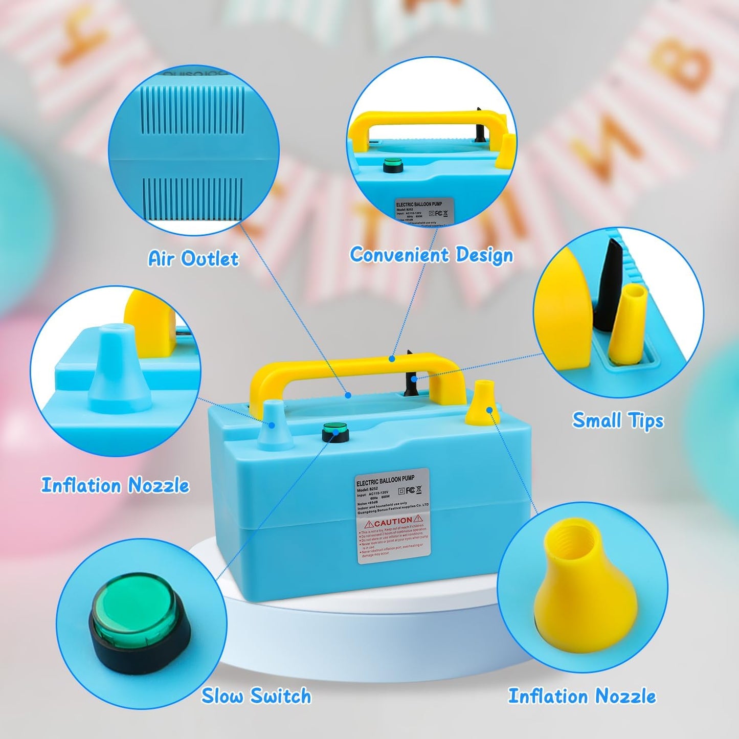 Ηλεκτρική Φουσκωτήρα Μπαλονιών Dual Motors