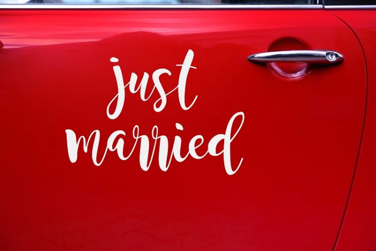 Just Married Αυτοκόλλητο