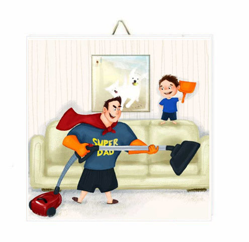 Καδράκι Σούπερ Μπαμπάς που Σκουπίζει
