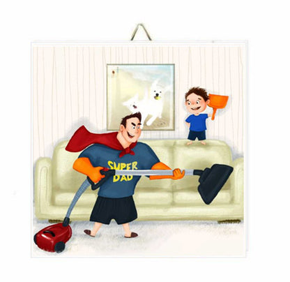 Καδράκι Σούπερ Μπαμπάς που Σκουπίζει