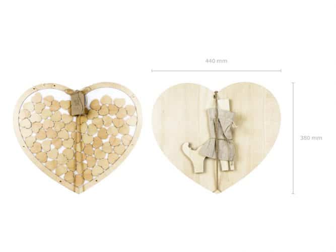 Κάδρο Ευχών ξύλινες καρδιές