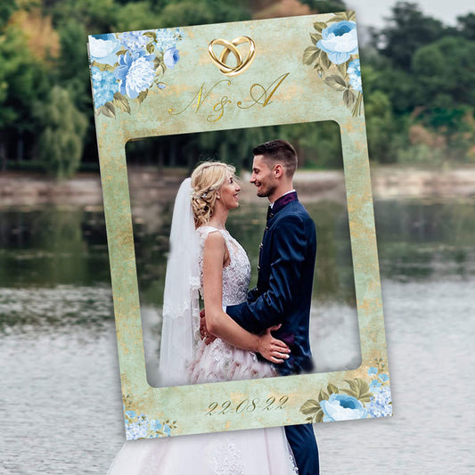 Κάδρο Photo Booth Γάμου με Βέρες