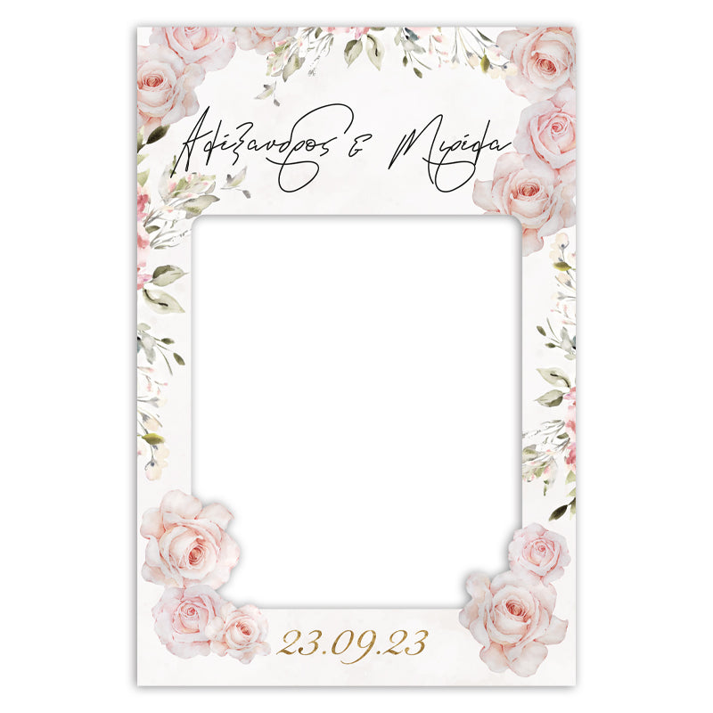 Κάδρο Photo Booth Γάμου - Φλοράλ