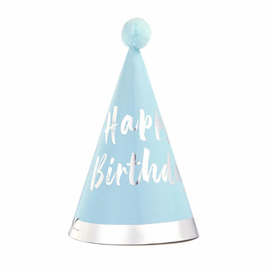 Καπελάκι Birthday γαλάζιο με πομ πομ