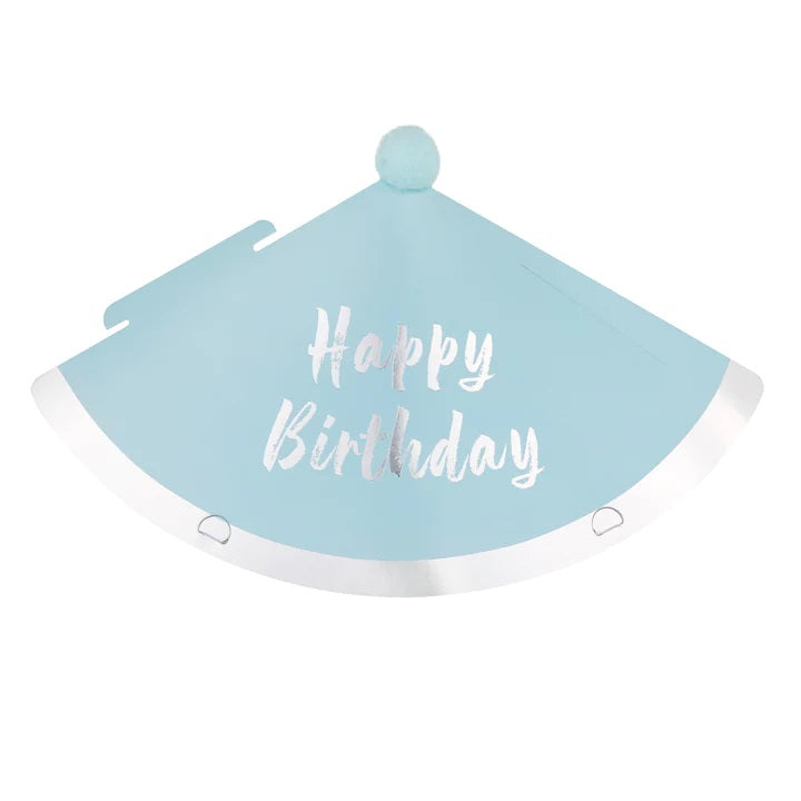 Καπελάκι Birthday γαλάζιο με πομ πομ