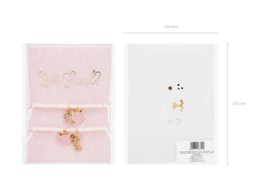 Κάρτα με βραχιόλια Best Friends