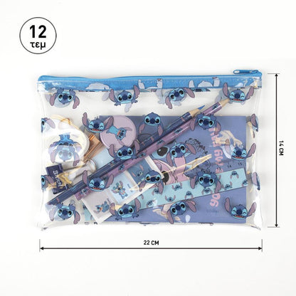 Κασετίνα Γεμάτη Σχολικά Είδη - Stitch (12 τεμ)