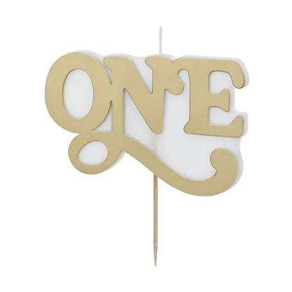 Κεράκι Γενεθλίων Χρυσό - "One"