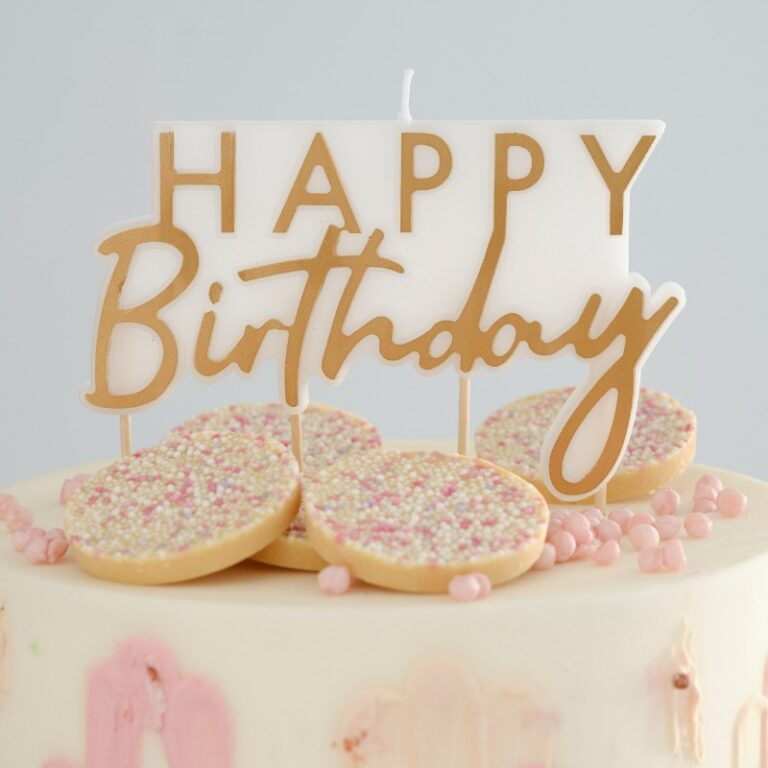 Κεράκι Happy Birthday χρυσό