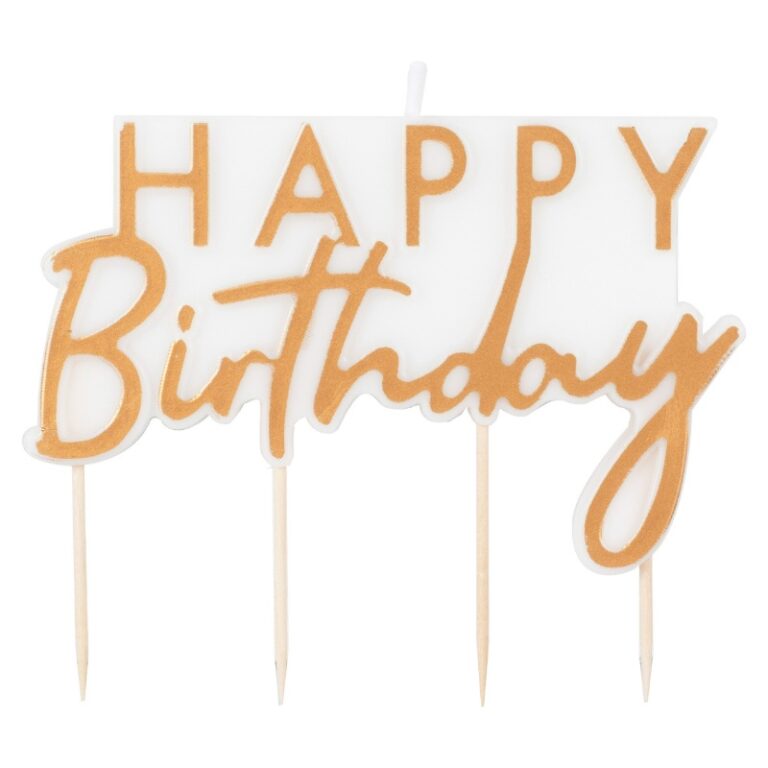 Κεράκι Happy Birthday χρυσό