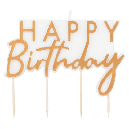 Κεράκι Happy Birthday χρυσό