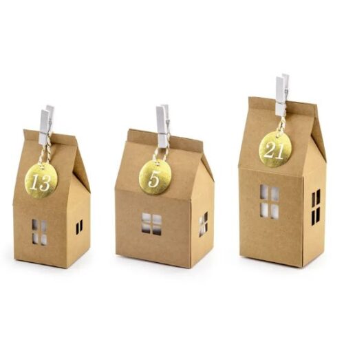 Κουτάκι Σπιτάκι Κραφτ για Δωράκια - Αντίστροφη Μέτρηση Χριστουγέννων (24 τεμ)