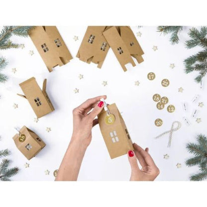 Κουτάκι Σπιτάκι Κραφτ για Δωράκια - Αντίστροφη Μέτρηση Χριστουγέννων (24 τεμ)