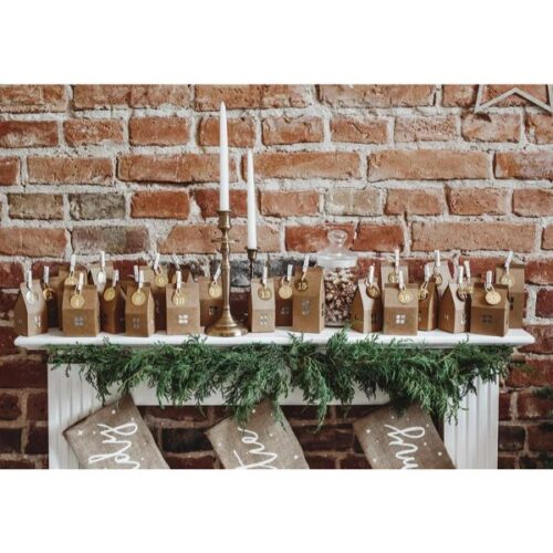 Κουτάκι Σπιτάκι Κραφτ για Δωράκια - Αντίστροφη Μέτρηση Χριστουγέννων (24 τεμ)