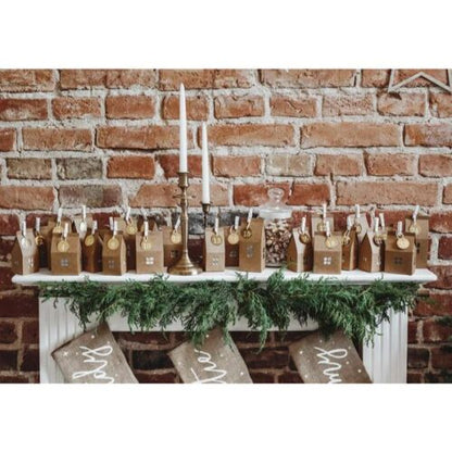 Κουτάκι Σπιτάκι Κραφτ για Δωράκια - Αντίστροφη Μέτρηση Χριστουγέννων (24 τεμ)