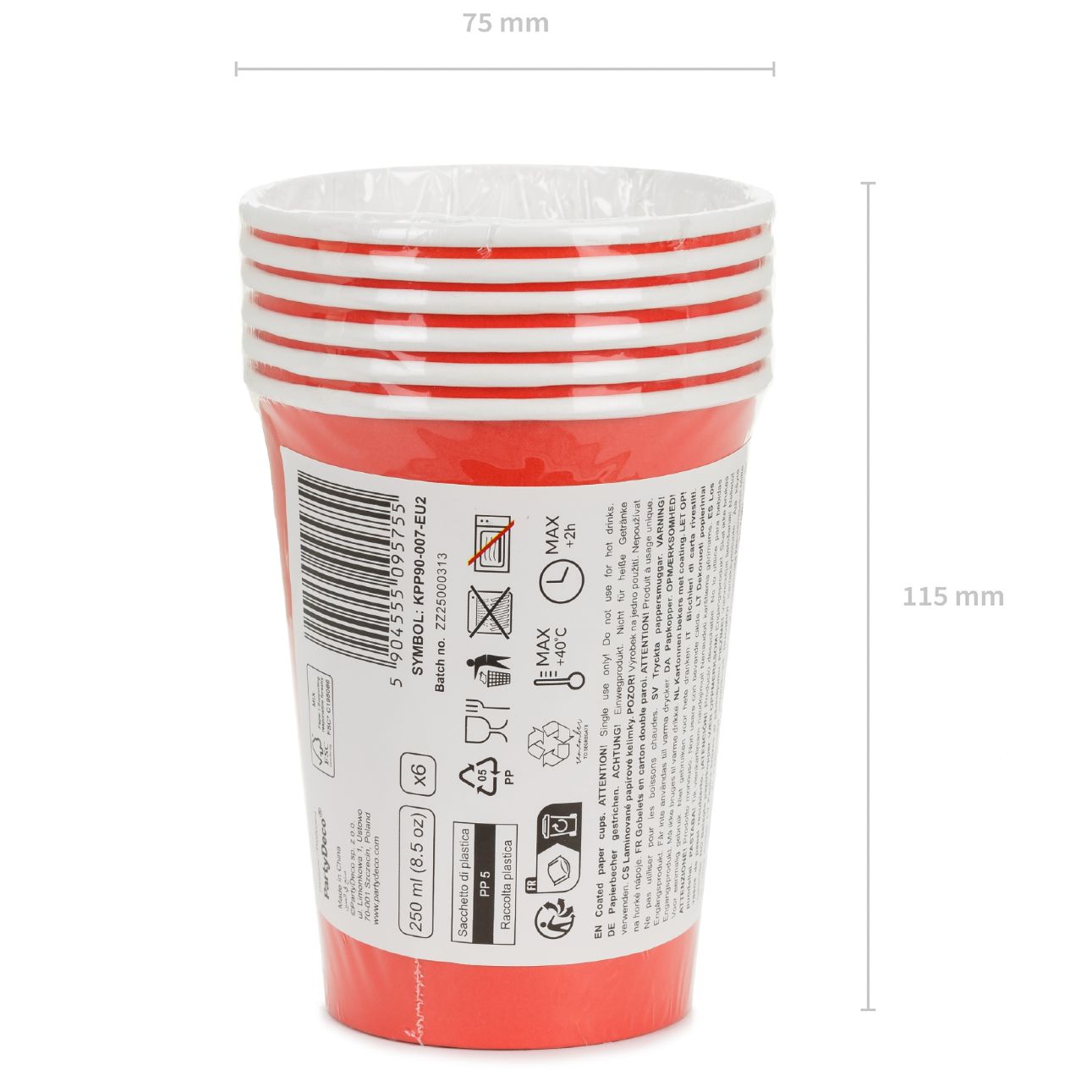 Κόκκινα Χάρτινα Ποτήρια (6 τεμ)