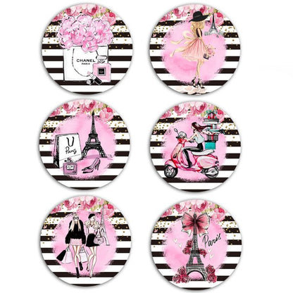 Κονκάρδες Girl in Paris (6 τεμ)