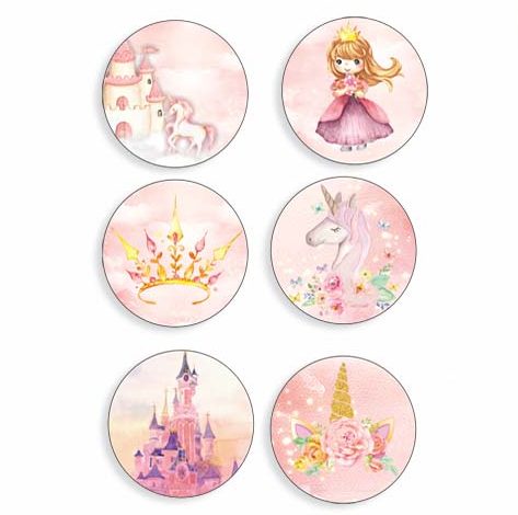 Κονκάρδες Πριγκίπισσα & Μονόκερος (6 τεμ)