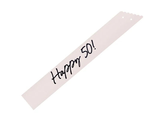 Κορδέλα "Happy 50" (κρεμ)