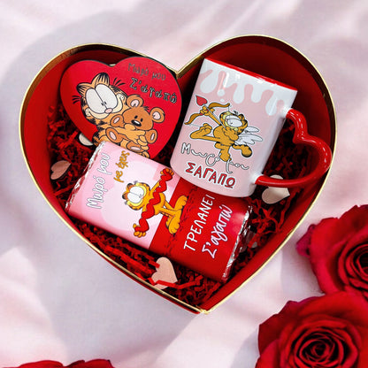 Κουτί Καρδιά με Δώρα για Ζευγάρι - Garfield