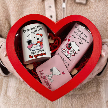 Κουτί Καρδιά με Δώρα για Ζευγάρι - Snoopy