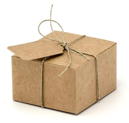 Kραφτ Κουτί για μπομπονιέρα με καρτελάκια (10 τεμ)